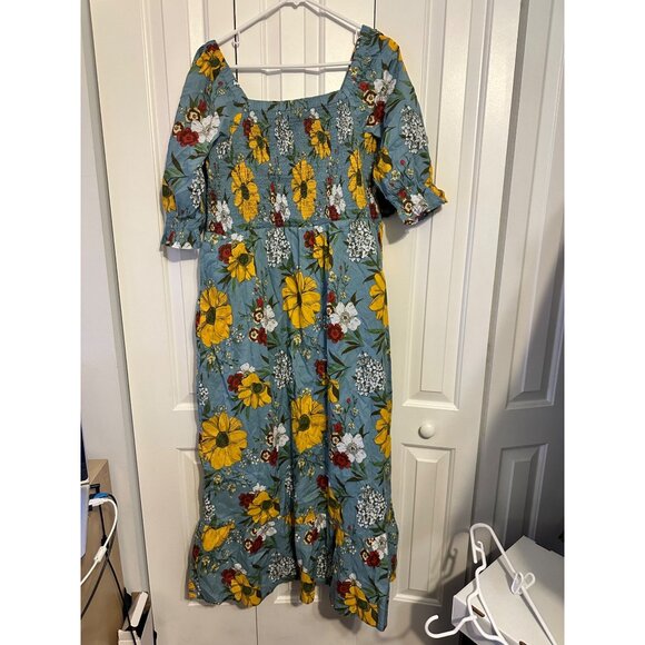 Joanie Clothing Cinna Square Neck Floral Print Midaxi Dress NEW 12 - Picture 4 of 9